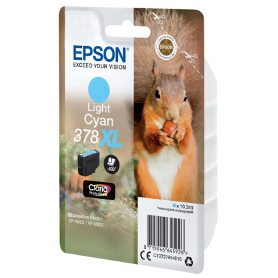 Originálny atrament Epson T3795  (C13T37954010, 378XL), svetlo azúrový, 10.3, XL