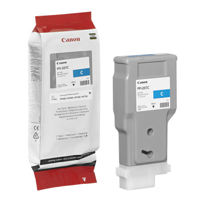 Originálny atrament Canon PFI-207C (8790B001), azúrový, 300 ml