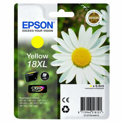 Originálny atrament Epson T1814 (C13T18144012, 18XL), žltý, 6,6 ml