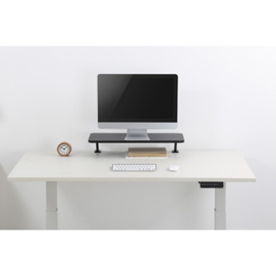 Podstavec pod monitor, připevnitelný ke stolu, černý, Powerton