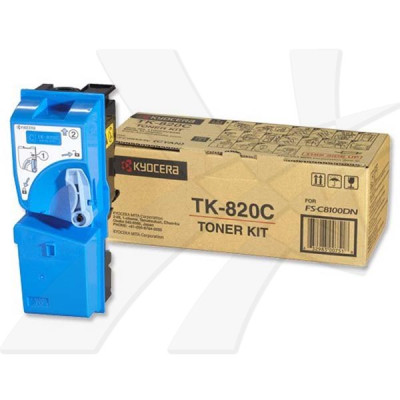 Originálny toner Kyocera TK-820C, azúrový, 7000 strán