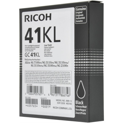 Originálna gelová náplň Ricoh GC-41KL (405765), čierna, 600 strán
