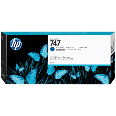 Originálny atrament HP P2V85A (747), chromaticky modrý, 300 ml