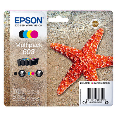 Originálny atrament Epson T03U6 (C13T03U64010, 603), CMYK, 1 x 3,4 ml + 3 x 2,4 ml, 4-pack
