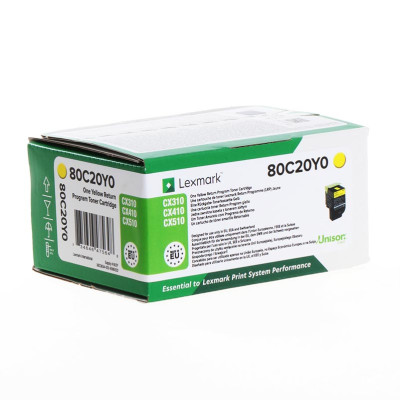 Originálny toner Lexmark 80C20Y0 (80C20YE), žltý, 1000 strán