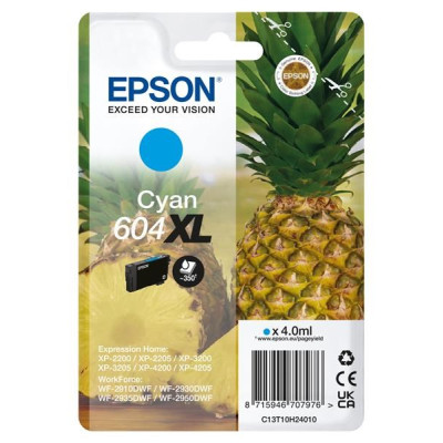 Originálny atrament Epson T10H2 (C13T10H24010, 604XL), azúrový, 350 strán (4 ml), XL