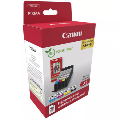 Originálny atrament Canon CLI-571XL (0332C006), CMYK, 4 x 11 ml , 4-pack