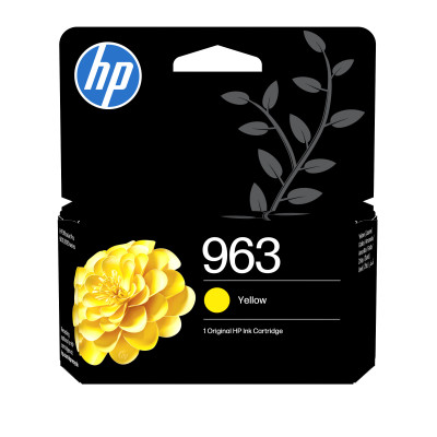 HP 3JA25AE (963), originálny atrament, žltý, 10,77 ml