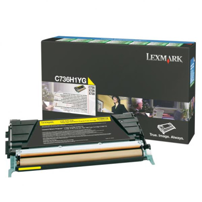 Originálny toner Lexmark C736H1YG, žltý, 10000 strán