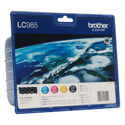 Originálny atrament Brother LC-985VALBP, CMYK, 3 × 260 + 300 strán, 4-pack