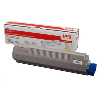 Originálny toner Oki C810 (44059105), žltý, 8000 strán