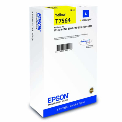 Originálny atrament Epson T7564L (C13T756440), žltý, 1500 strán (14 ml)