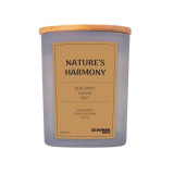 Sójová sviečka v skle, drevené viečko a knôt, Nature's Harmony, 200g