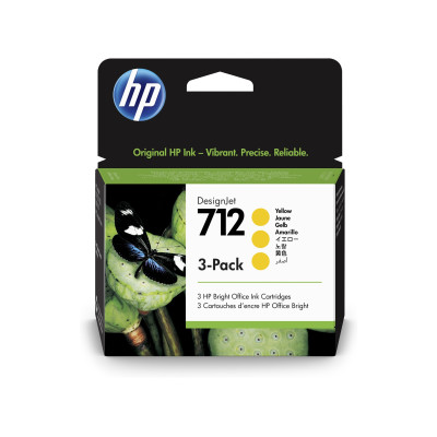 Originálny atrament HP 3ED79A (712), žltý, 3 x 29 ml, 3-Pack