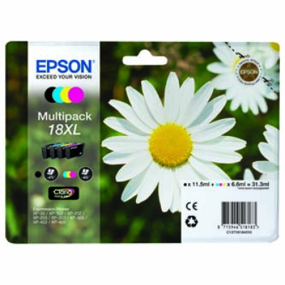 Originálny atrament Epson T1816 (C13T18164012, 18XL), CMYK, 3 × 6,6 + , 4-pack
