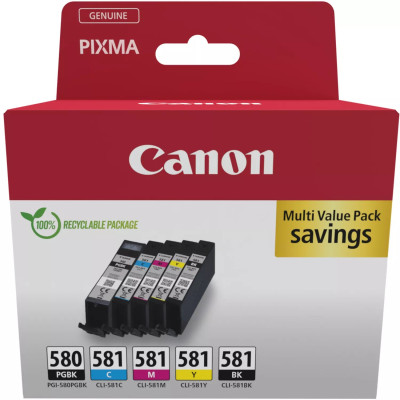 Originálny atrament Canon PGI-580/CLI-581 (2078C007), PGBK/C/M/Y/BK, 1 x 11,2 + 4 x 5,6 ml