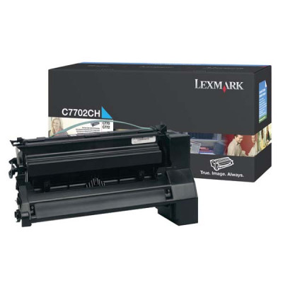 Originálny toner Lexmark C7702CH, azúrový, 10000 strán