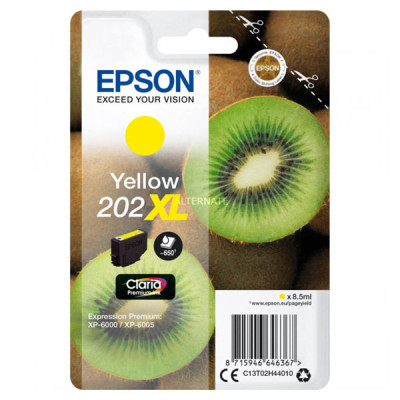 Originálny atrament Epson T02H440 (C13T02H44010, 202XL), žltý, 8,5 ml, XL