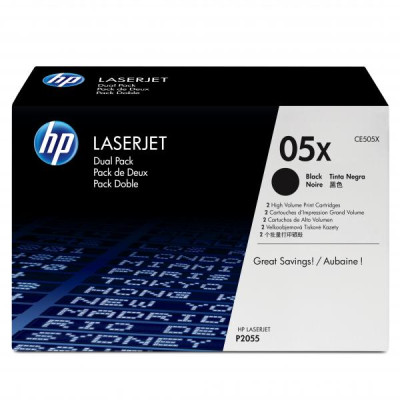Originálny toner HP CE505XD (05X), čierny, 2 × 6500 strán, 2-pack