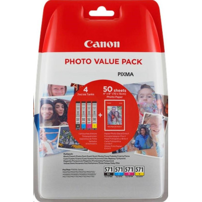 Originálny atrament Canon CLI-571 (0386C005), CMYK, 4 x 7 ml, 4-pack