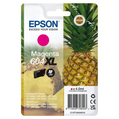 Originálny atrament Epson T10H3 (C13T10H34010, 604XL), purpurový, 350 strán (4 ml), XL