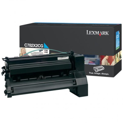 Originálny toner Lexmark C782X2CG, azúrový, 15000 strán