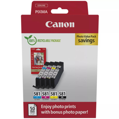 Originálny atrament Canon CLI-581 (2106C006), CMYK, 4 x 5,6 ml, 4-pack