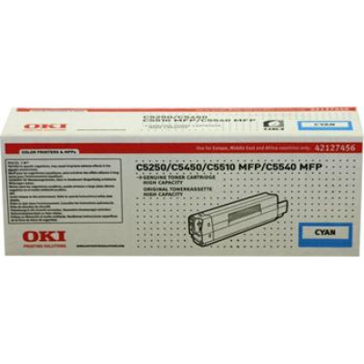 Oki C5250 (42127456), originálny toner, azúrový,  VÝPRODEJ, náhradní obal