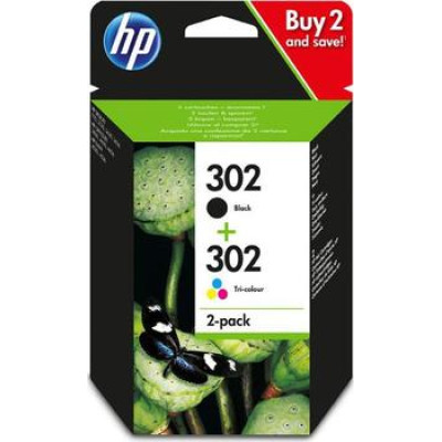 Originálny atrament HP X4D37AE (302), čierny/farebný, 190 stran černá, 165 stran barevná, 2-pack