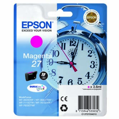 Originálny atrament Epson T2703 (C13T27034010), purpurový, 3,6 ml