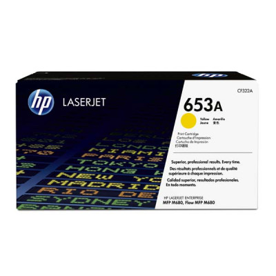 Originálny toner HP CF322A (653A), žltý, 16500 strán