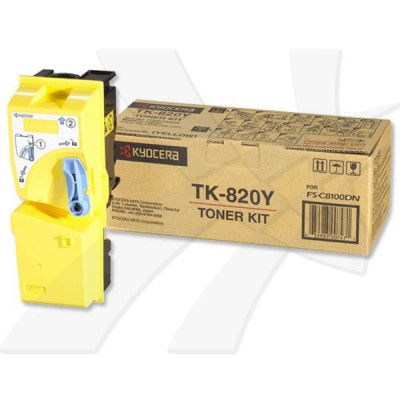 Originálny toner Kyocera TK-820Y, žltý, 7000 strán