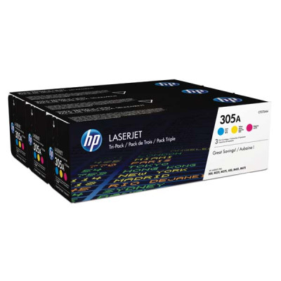 Originálny toner HP CF370AM (305A), CMY, 3 × 2600 strán, 3-pack