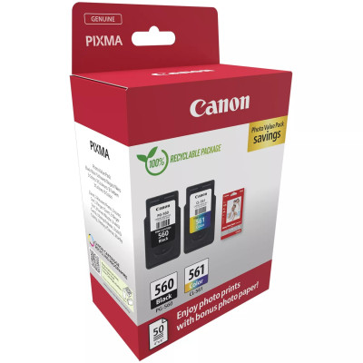 Canon PG-560/CL-561 (3713C008), originálny atrament, čierny/farebný, 2-pack + GP-501 50 listů