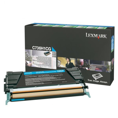 Originálny toner Lexmark C736H1CG, azúrový, 10000 strán