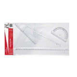 Sada pravítek Concorde, 4ks, závěs, transparentní