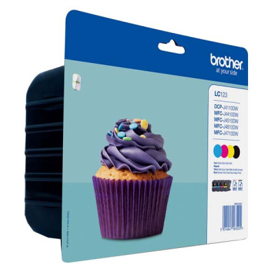 Originálny atrament Brother LC-123VALBP, CMYK, 4 × 600 strán, 4-pack