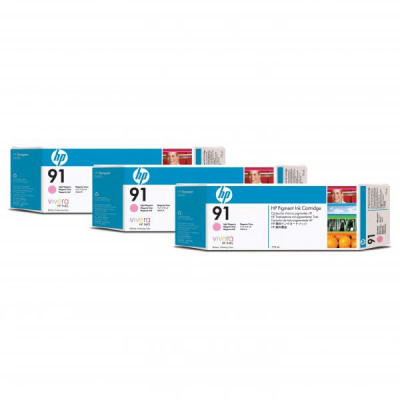Originálny atrament HP C9487A (91), svetlo purpurový, 3 × 775 ml, 3-pack