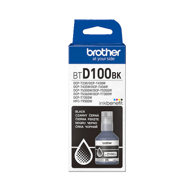 Originálny atrament Brother BT-D100BK, čierny, 7500 strán (108 ml)