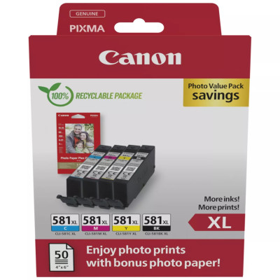 Originálny atrament Canon CLI-581XL (2052C006), CMYK, 4 x 8,3 ml, 4-pack