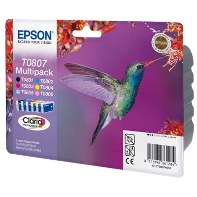 Originálny atrament Epson T0807 (C13T08074011), CMYK/LC/LM, 6 × 7,4 ml, 6-pack
