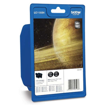 Originálny atrament Brother LC-1100SET 2X, čierny, 2 × 450 strán, 2-pack