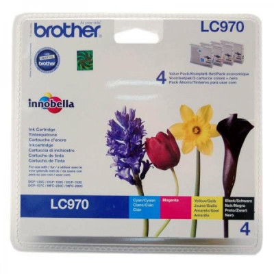 Originálny atrament Brother LC-970VALBP, CMYK, 3 × 300 + 350 strán, 4-pack