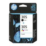 HP 6ZD17AE (305), originálny atrament, čierny/farebný, 2-pack