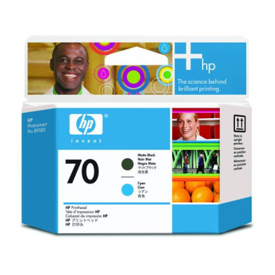 Originálna tlačová hlava HP C9404A (70), matne čierna/azúrová