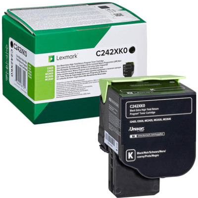 Originálny toner Lexmark C242XK0, čierny, 6000 strán, return