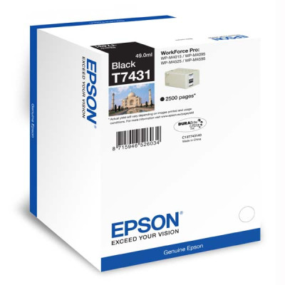 Originálny atrament Epson T7431 (C13T74314010), čierny, 2500 strán (49 ml)