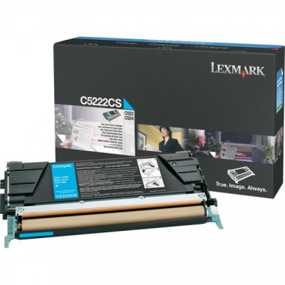 Originálny toner Lexmark C5222CS, azúrový, 3000 strán