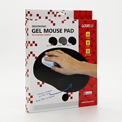 Logo gélová podložka pod myš, sivá