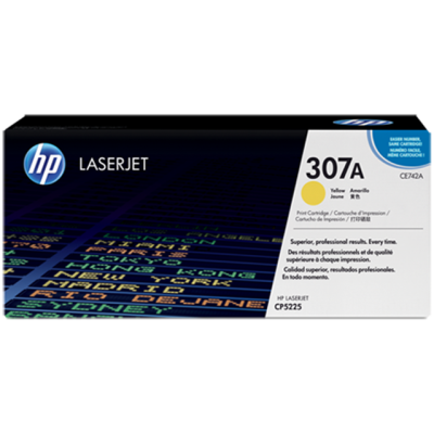 Originálny toner HP CE742A (307A), žltý, 7300 strán